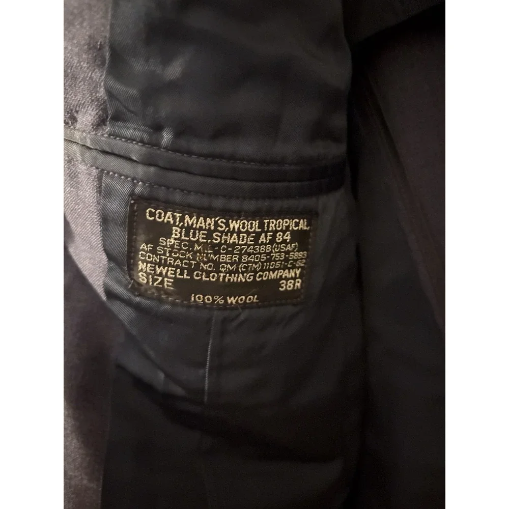Vintage 1962 USAF Air Force Dress Blue Uniform Coat Jacket Master Sergeant 38R